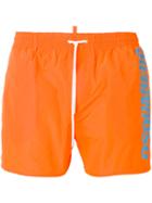 Dsquared2 Side Logo Swim Trunks, Men's, Size: 44, Yellow/orange, Polyester