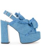 No21 Denim Platform Sandals - Blue