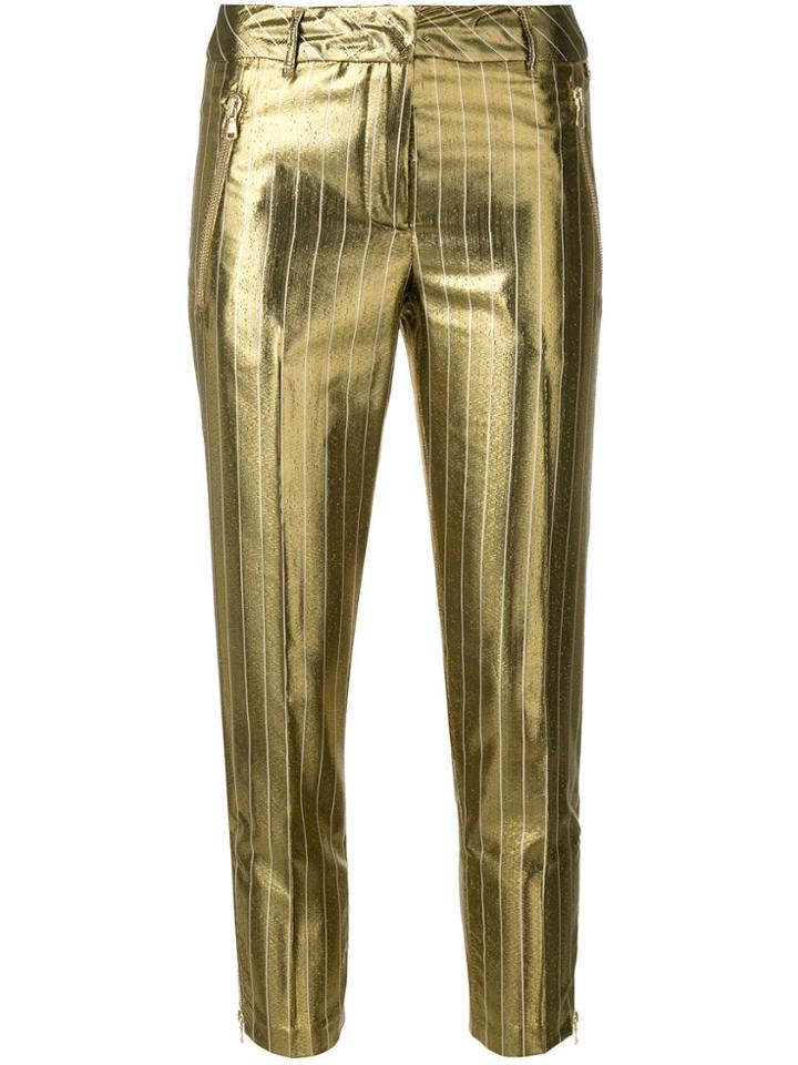 Twin-set Metallic Stripe Cropped Trousers