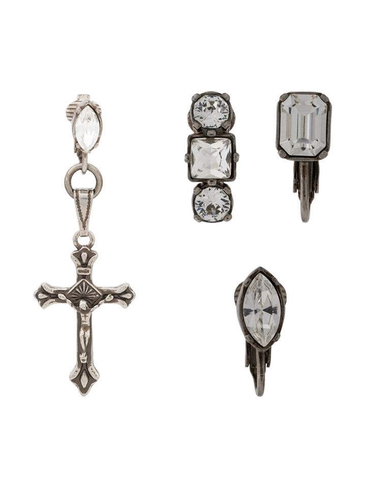 Dsquared2 Cross Earring Set - Silver
