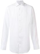 Etro Curved Hem Shirt, Men's, Size: 41, White, Linen/flax
