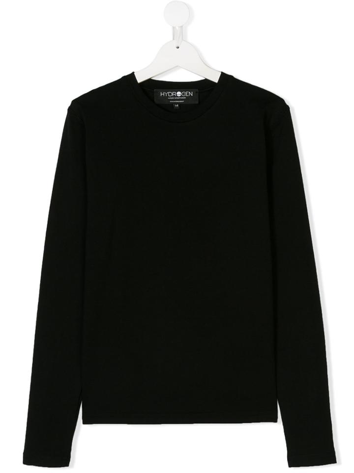 Hydrogen Kids Logo Print Sweater - Black