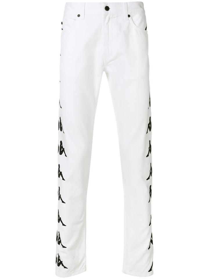 Paura Danilo Paura X Kappa Logo Stripe Jeans - White