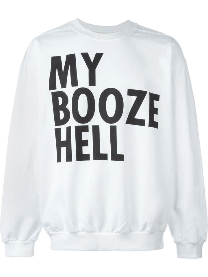 House Of Voltaire Jeremy Deller My Booze Hell Sweatshirt, Men's, Size: S, White, Cotton/polyester