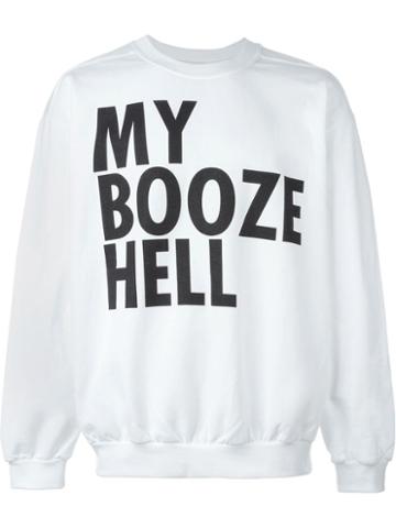 House Of Voltaire Jeremy Deller My Booze Hell Sweatshirt, Men's, Size: S, White, Cotton/polyester