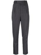 Saint Laurent High-waisted Tapered Trousers - Grey