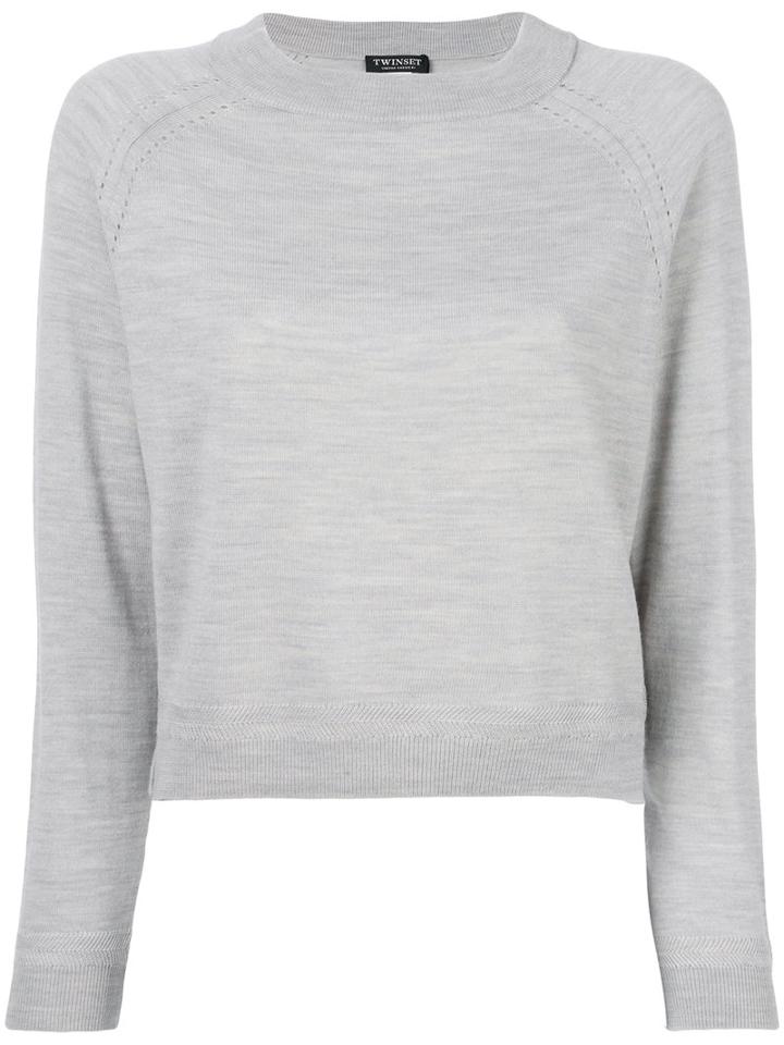 Twin-set - Long-sleeved Sweater - Women - Wool - M, Grey, Wool