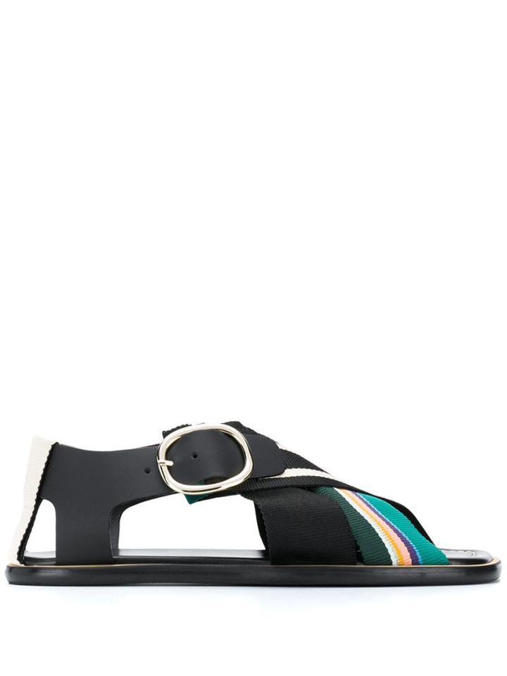 Ps Paul Smith Arrow Artist Stripe Sandals - Black