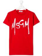 Msgm Kids Teen Logo Printed T-shirt - Red