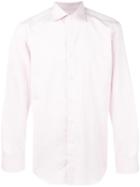 Canali Slim-fit Striped Shirt, Men's, Size: 39, Pink/purple, Cotton