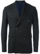 Dinner Double Breasted Blazer, Men's, Size: 46, Grey, Cupro/virgin Wool