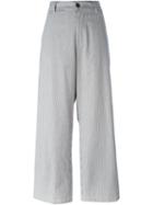 Barena Pinstripe Wide Leg Trousers, Women's, Size: 44, White, Cotton/spandex/elastane