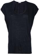 Rag & Bone /jean - Scoop Neck T-shirt - Women - Linen/flax - M, Blue, Linen/flax