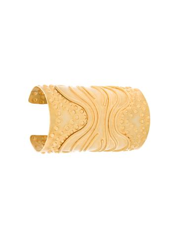 Krizia Vintage Embossed Cuffs - Metallic