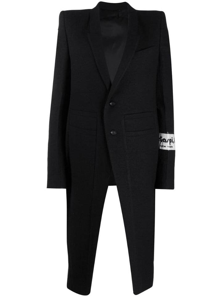 Rick Owens Structured Peacoat - Black