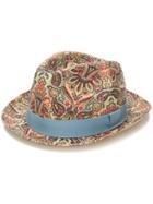 Etro Paisley Print Panama Hat - Multicolour