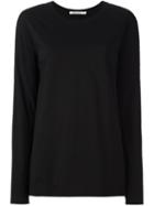 T By Alexander Wang Longsleeved T-shirt, Women's, Size: Large, Black, Cotton