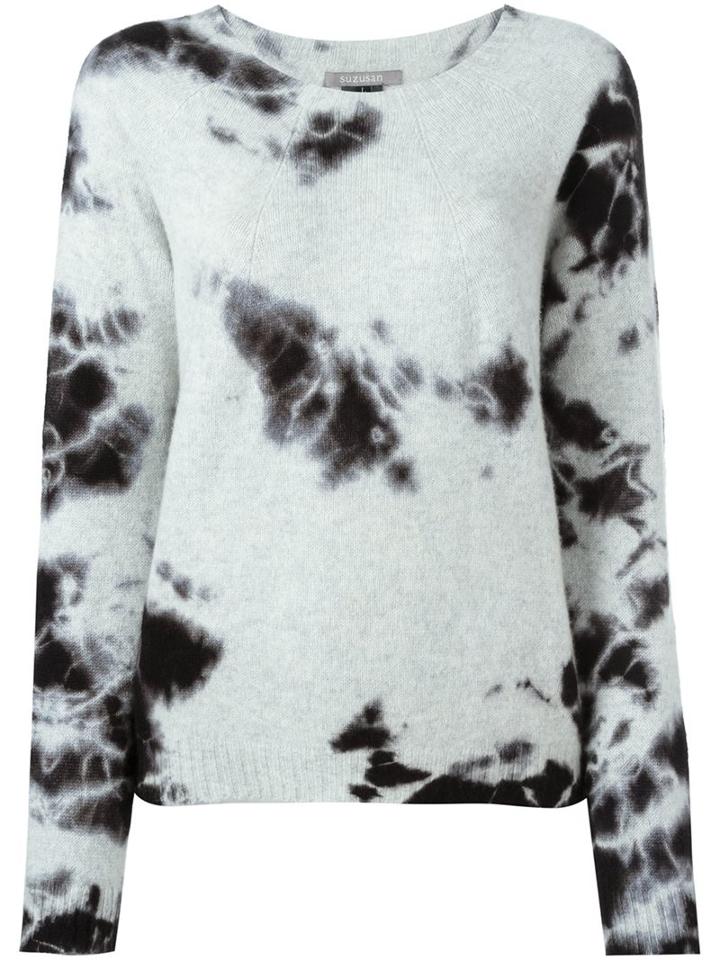 Suzusan Tie Dye Jumper, Women's, Size: Medium, Black, Cashmere