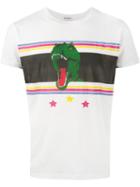 Saint Laurent T-rex Printed T-shirt, Men's, Size: Large, White, Cotton