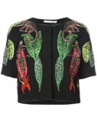 Oscar De La Renta Appliqué Cropped Jacket - Black