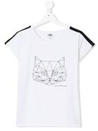Karl Lagerfeld Kids Origami Cat Print T-shirt - White