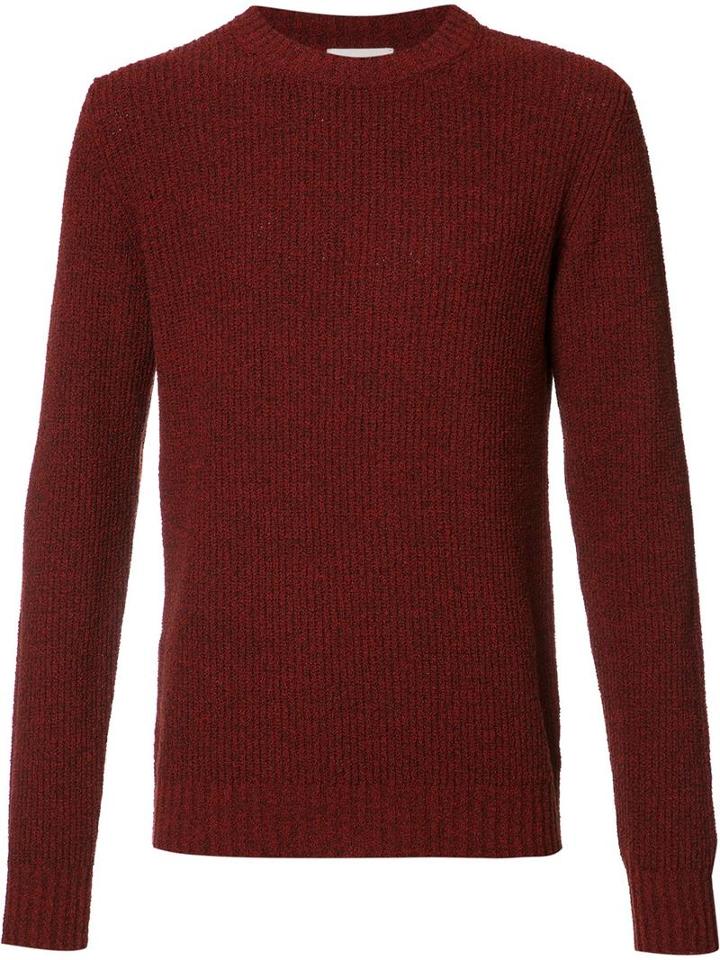 Orley Ribbed Trim Jumper, Men's, Size: Large, Red, Silk/mulberry Silk