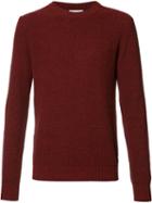 Orley Ribbed Trim Jumper, Men's, Size: Large, Red, Silk/mulberry Silk