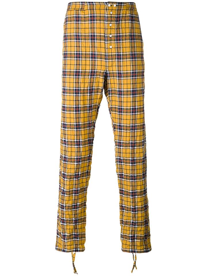 Faith Connexion Checked Trousers, Men's, Size: Small, Yellow/orange, Cotton/spandex/elastane