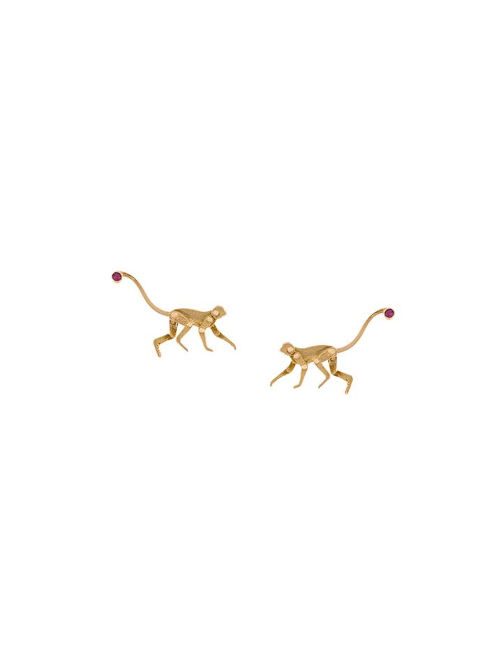 Marc Alary Micro Monkey Earrings - Metallic