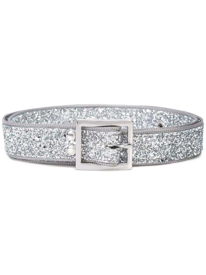 Amiri Glitter Belt - Silver