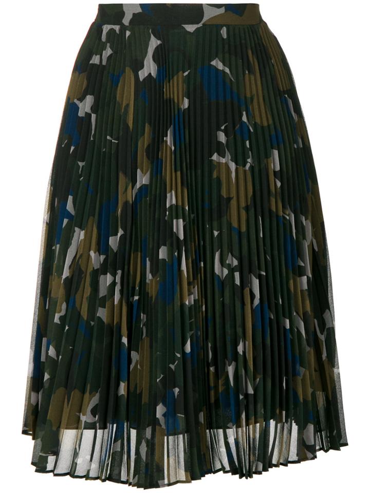Ps By Paul Smith Pleated Camo Skirt - Multicolour