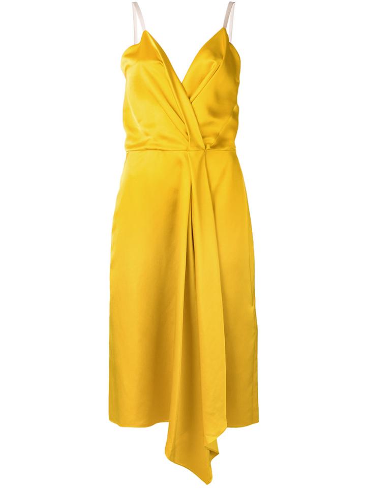 Victoria Beckham Draped Wrap Dress - Yellow & Orange
