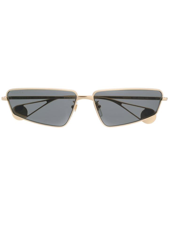 Gucci Eyewear Geometric Frame Sunglasses - Gold