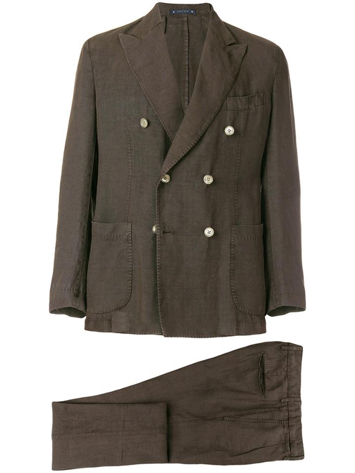 Bagnoli Sartoria Napoli Double Breasted Two Piece Suit - Brown