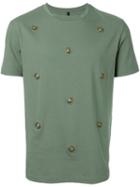 Versus Studded T-shirt, Men's, Size: Large, Green, Cotton
