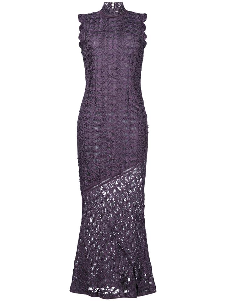 John Galliano Vintage Textured Fitted Gown - Pink & Purple