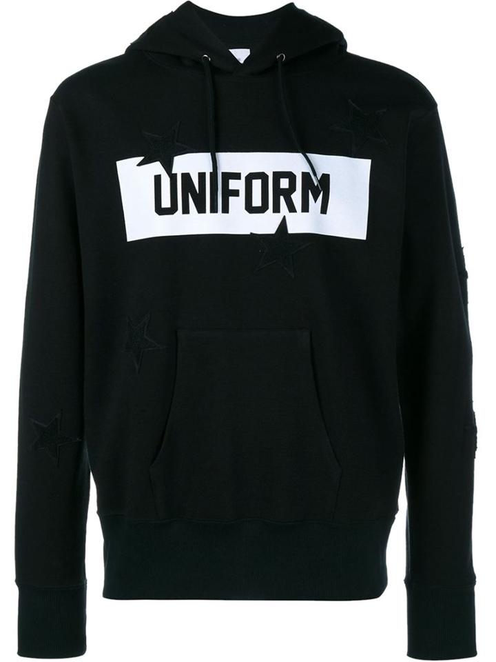 Uniform Experiment Star Box Logo Hoodie, Men's, Size: 3, Black, Acrylic/nylon/polyester/wool