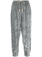 Forte Forte Crushed Velvet Tracksuit Bottoms - Grey