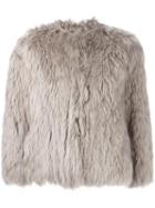 Maison Margiela Cropped Fur Jacket, Women's, Size: 42, Nude/neutrals, Cotton/viscose/cashmere/lama Fur