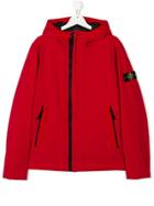 Stone Island Junior Teen Hooded Coat - Red