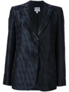 Armani Collezioni Jacquard Blazer, Women's, Size: 50, Black, Polyester