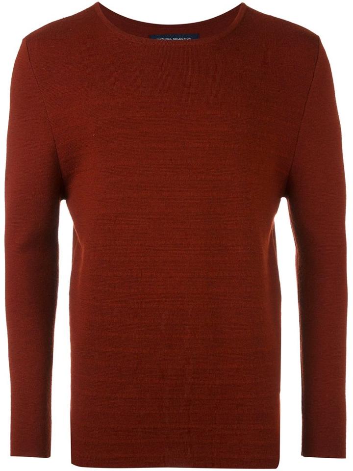 Natural Selection Crew Neck Jumper, Men's, Size: Small, Red, Merino