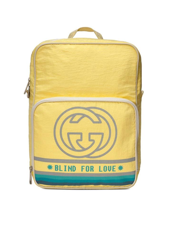 Gucci Medium Backpack With Interlocking G Print - Yellow & Orange