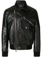 Dsquared2 - Biker Jacket - Men - Calf Leather/polyester - 52, Brown, Calf Leather/polyester