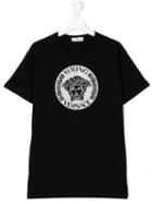 Young Versace Medusa Logo Print T-shirt, Boy's, Size: 14 Yrs, Black