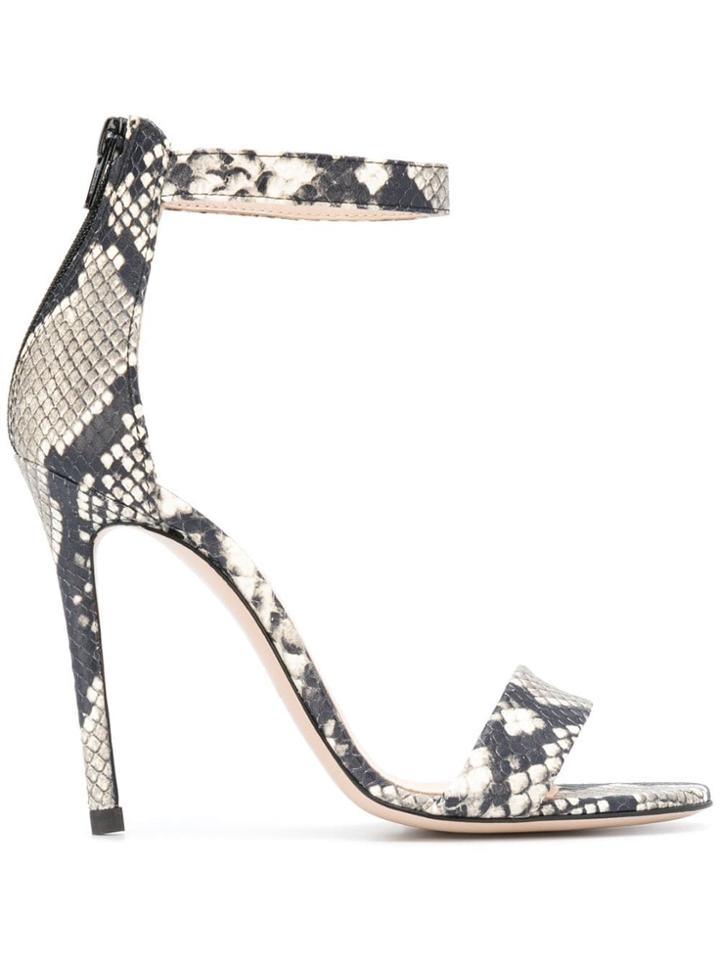 Marc Ellis Animalier Snakeskin Effect Sandals - Black