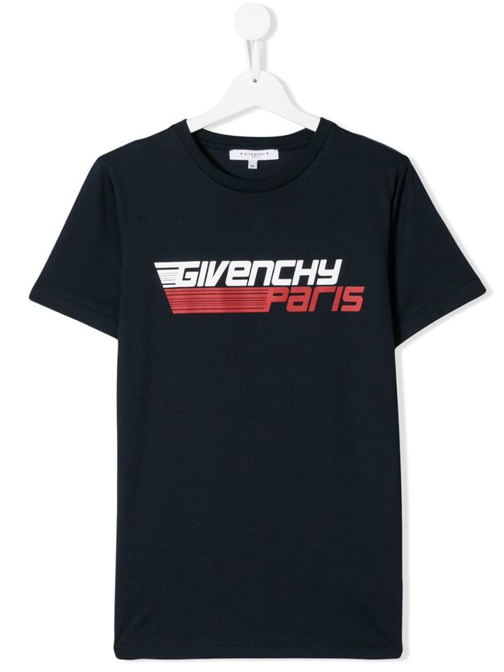 Givenchy Kids Logo Print T-shirt - Blue