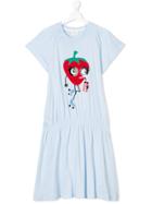 Fendi Kids Teen Strawberry Logo Print T-shirt Dress - Blue
