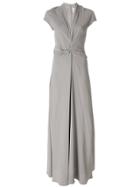 Erika Cavallini Twist Front Maxi Dress - Grey