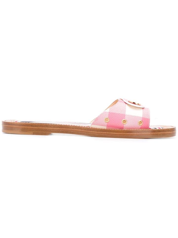 Thom Browne Gingham Check Slide Sandal - Pink